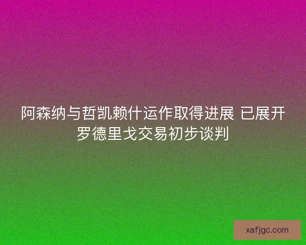 阿森纳与哲凯赖什运作取得进展 已展开罗德里戈交易初步谈判
